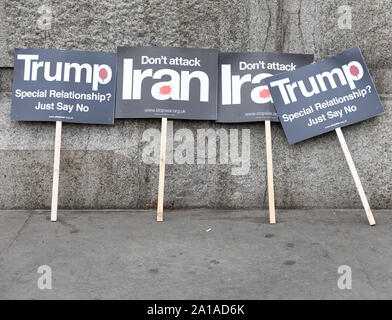 Ein Anti Trump Protest in London am 4. Juni 2019, während der Präsident des Trump London besuchen. Stockfoto