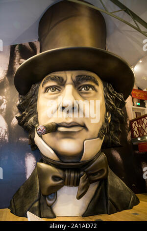 Ausstellungshalle am Sein Brunel mit gfk Nachbau des Gesichts des großen Mannes mit Blick auf die Zimmer. Wird Brunel ist Teil der SS Great Britain Schiff Museum Dockyard, Bristol. Großbritannien (109) Stockfoto