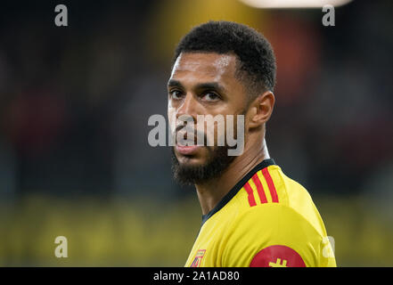 Watford, UK. 24 Sep, 2019. Andre Grau von Watford während der carabao Pokalspiel zwischen dem Watford und Swansea City an der Vicarage Road, Watford, England am 24. September 2019. Foto von Andy Rowland. Credit: PRiME Media Images/Alamy leben Nachrichten Stockfoto