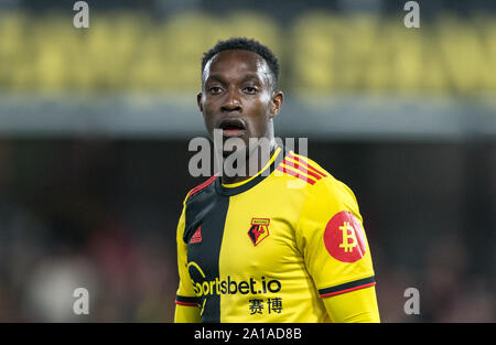 Watford, UK. 24 Sep, 2019. IsmaLa Sarr von Watford während der carabao Pokalspiel zwischen dem Watford und Swansea City an der Vicarage Road, Watford, England am 24. September 2019. Foto von Andy Rowland. Credit: PRiME Media Images/Alamy leben Nachrichten Stockfoto