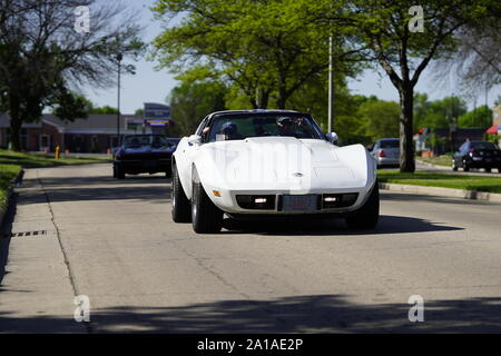 Viele Besitzer von Chevrolet Korvetten von 1960 bis 2010 kam eine Fahrt in Corvette Reise rund um den See reisen Falle zu nehmen, Fond du Lac, Wisconsin Stockfoto