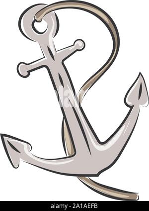 Anker, Illustration, Vektor auf weißem Hintergrund. Stock Vektor