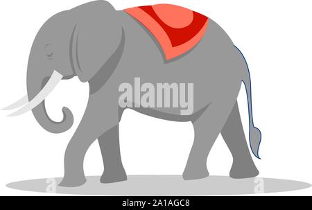 Indischer Elefant, Illustration, Vektor auf weißem Hintergrund. Stock Vektor