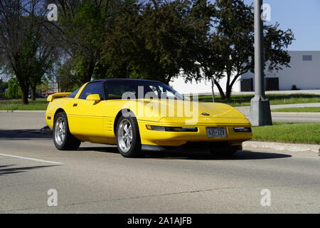 Viele Besitzer von Chevrolet Korvetten von 1960 bis 2010 kam eine Fahrt in Corvette Reise rund um den See reisen Falle zu nehmen, Fond du Lac, Wisconsin Stockfoto