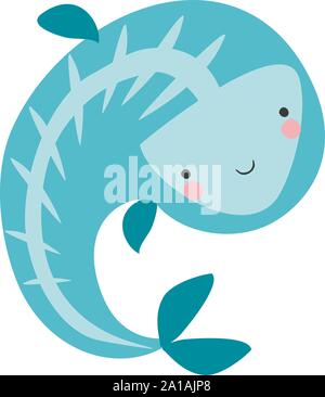 Seltsamer Fisch, Illustration, Vektor auf weißem Hintergrund. Stock Vektor