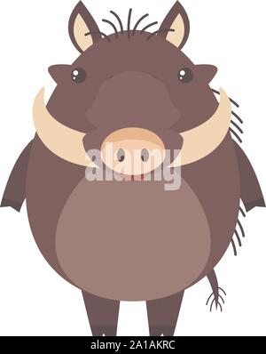 Pumba, Illustration, Vektor auf weißem Hintergrund. Stock Vektor