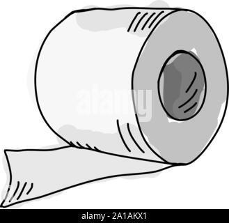 Wc-Papier, Illustration, Vektor auf weißem Hintergrund. Stock Vektor