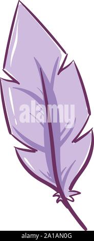 Purple feather, Illustration, Vektor auf weißem Hintergrund. Stock Vektor