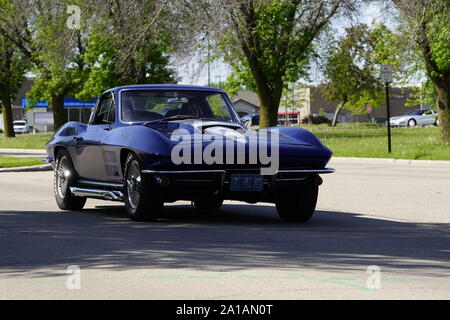 Viele Besitzer von Chevrolet Korvetten von 1960 bis 2010 kam eine Fahrt in Corvette Reise rund um den See reisen Falle zu nehmen, Fond du Lac, Wisconsin Stockfoto