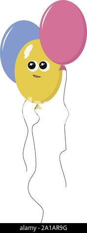 Gerne Luftballons, Illustration, Vektor auf weißem Hintergrund. Stock Vektor