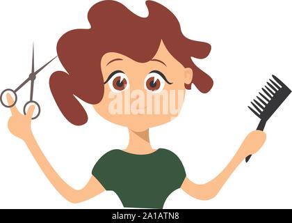 Friseur, Illustration, Vektor auf weißem Hintergrund. Stock Vektor