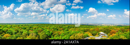 Panorama Blick vom Baumkronenpfad in Hainichen in Thüringen Deutschland Stockfoto