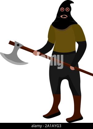 Henker, Illustration, Vektor auf weißem Hintergrund. Stock Vektor