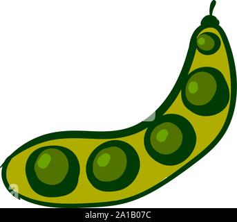 Flache Erbsen, Illustration, Vektor auf weißem Hintergrund. Stock Vektor