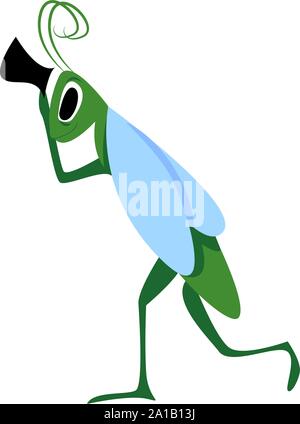 Grasshopper, Illustration, Vektor auf weißem Hintergrund. Stock Vektor