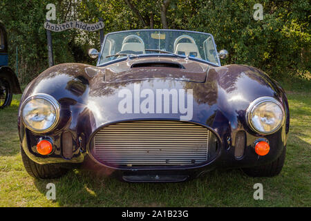 Eine AC Cobra Replica Sportwagen auf ein Klassiker und Oldtimer Show in Belbroughton, UK. Stockfoto