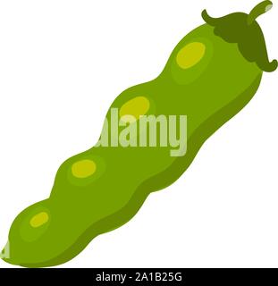 Flache Bohnen, Illustration, Vektor auf weißem Hintergrund. Stock Vektor