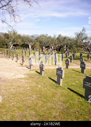 Deutsche Soldatenfriedhof in Cuacos de Yuste. 26. Februar 2011. Jarandilla de la Vera, Caceres, Extremadura, Spanien, Europa. Reisen Tourismus Straße Phot Stockfoto