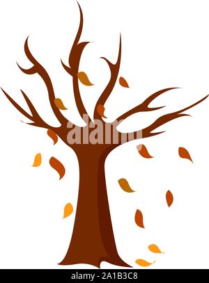 Blatt fallen, Illustration, Vektor auf weißem Hintergrund. Stock Vektor