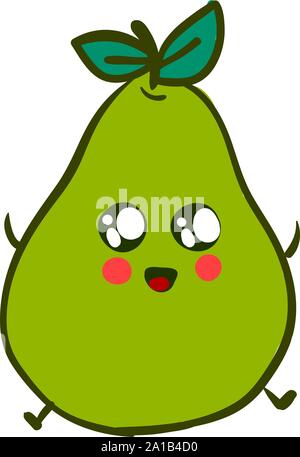 Cute Guave, Illustration, Vektor auf weißem Hintergrund. Stock Vektor