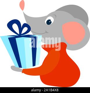 Maus mit vorhanden, Illustration, Vektor auf weißem Hintergrund. Stock Vektor