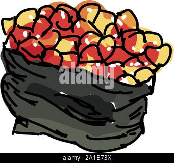 Lachs Fisch, Illustration, Vektor auf weißem Hintergrund. Stock Vektor