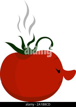 Faule Tomaten, Illustration, Vektor auf weißem Hintergrund. Stock Vektor