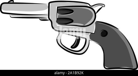 Pistole, Illustration, Vektor auf weißem Hintergrund. Stock Vektor