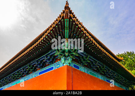 Nanjing Ming Xiaoling Mausoleum Lou Hauptgebäude Seele Turm verzierten Decke und Dach anzeigen Stockfoto