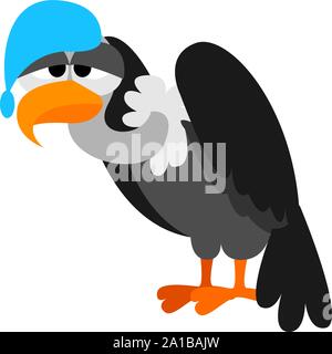 Schlafen Geier, Illustration, Vektor auf weißem Hintergrund. Stock Vektor