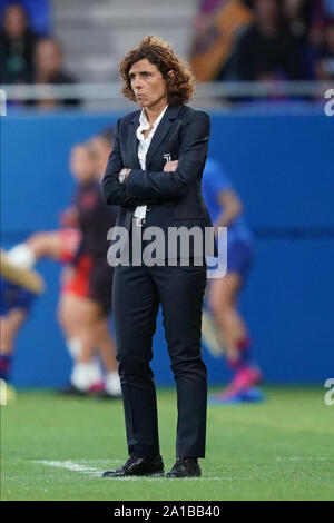 Barcelona, Spanien. 25 Sep, 2019. SANT JOAN DESPI, SPANIEN - 25. SEPTEMBER: Maria Rita Guarino Manager von Juventus Turin an der Seitenlinie während der UEFA Champions League Runde 32 Match zwischen dem FC Barcelona und FC Juventus an Johan Cruyff Stadion, am 25. September 2019 in Barcelona, Spanien. (Foto von Daniela Porcelli/SPP) Credit: Sport Drücken Sie die Taste PHOTO/Alamy leben Nachrichten Stockfoto
