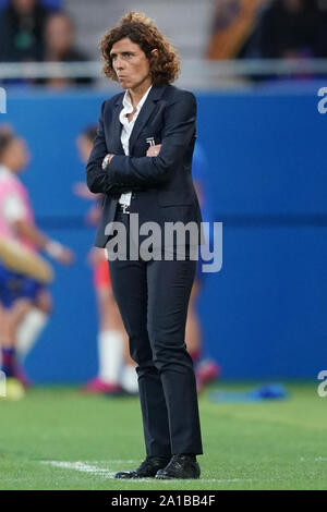 Barcelona, Spanien. 25 Sep, 2019. SANT JOAN DESPI, SPANIEN - 25. SEPTEMBER: Maria Rita Guarino Manager von Juventus Turin an der Seitenlinie während der UEFA Champions League Runde 32 Match zwischen dem FC Barcelona und FC Juventus an Johan Cruyff Stadion, am 25. September 2019 in Barcelona, Spanien. (Foto von Daniela Porcelli/SPP) Credit: Sport Drücken Sie die Taste PHOTO/Alamy leben Nachrichten Stockfoto