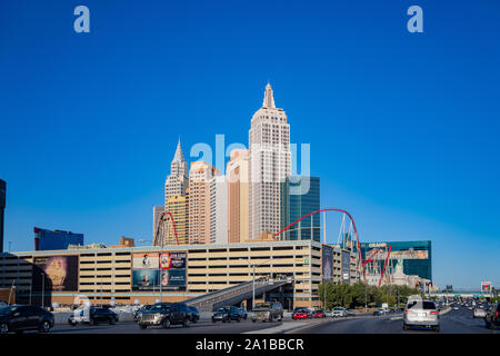 Las Vegas, 21.September: Außenansicht des New York New York Hotel & Casino am 21.September 2019 in Las Vegas, Nevada Stockfoto