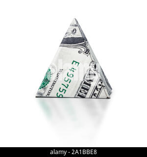 Origami dollar Pyramide Stockfoto