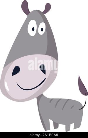 Big vorangegangen Esel, Illustration, Vektor auf weißem Hintergrund. Stock Vektor