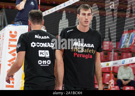 Perugia, Italien, 25. September 2019, FABIO RICCI (N. 2 CENTRALE SIR SICHERHEIT CONAD PERUGIA) während Test Match Sir Sicherheit Conad Perugia Vs Emma Villen VOLLEYBALL Volleyball italienische Serie A Männer Superleague Meisterschaft - Credit: LPS/Loris Cerquiglini/Alamy leben Nachrichten Stockfoto