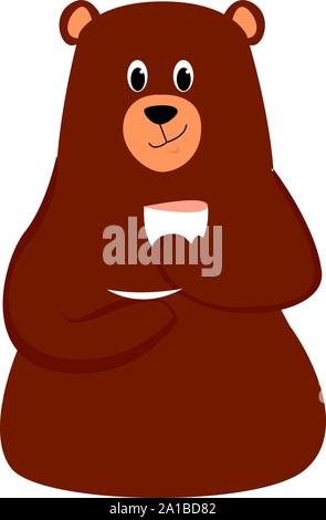 Mit Tee, Illustration, Vektor auf weißem Hintergrund. Stock Vektor