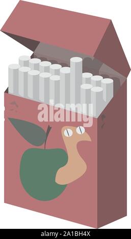 Packung Zigaretten, Illustration, Vektor auf weißem Hintergrund. Stock Vektor