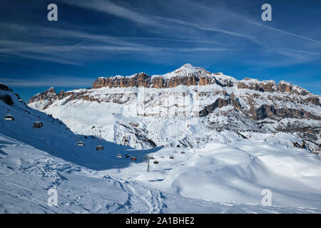 Skigebiet in Dolomiten, Italien Stockfoto