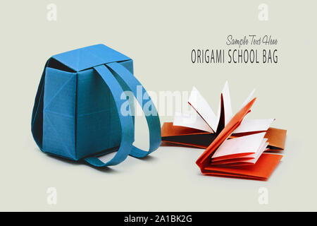 Origami Schule Rucksack Stockfoto