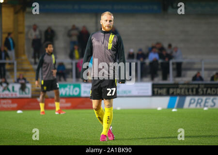 Burton Upon Trent, Großbritannien. 25 Sep, 2019. Liam Boyce von Burton Albion (27) Erwärmung während der efl Carabao Pokalspiel zwischen dem Burton Albion und Bournemouth an der Pirelli Stadium, Burton upon Trent, England am 25. September 2019. Foto von Mick Haynes. Nur die redaktionelle Nutzung, eine Lizenz für die gewerbliche Nutzung erforderlich. Keine Verwendung in Wetten, Spiele oder einer einzelnen Verein/Liga/player Publikationen. Credit: UK Sport Pics Ltd/Alamy leben Nachrichten Stockfoto