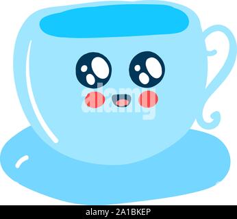 Süße Tasse Kaffee, Illustration, Vektor auf weißem Hintergrund. Stock Vektor