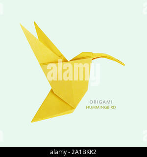 Origami kunst Hummingbird Stockfoto