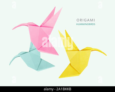 Origami kunst Hummingbird Stockfoto