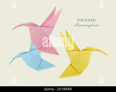 Origami kunst Hummingbird Stockfoto