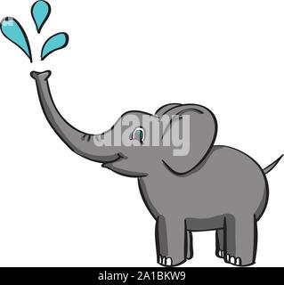 Kleine Elefant, Illustration, Vektor auf weißem Hintergrund. Stock Vektor