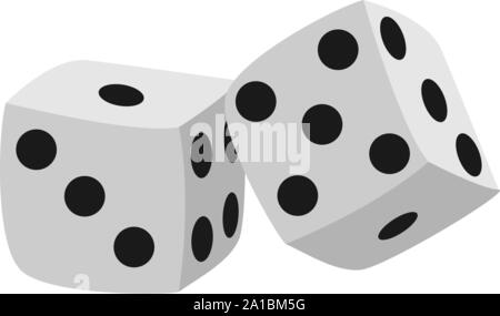 Würfel, Illustration, Vektor auf weißem Hintergrund. Stock Vektor
