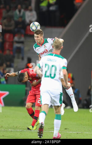 Rifat Zhemaletdinov in Lokomotive Moskau während der UEFA Champions League, Gruppe D Fußballspiel zwischen Bayer Leverkusen und Lokomotive Moskau am 18. September 2019 in der BayArena in Leverkusen, Deutschland - Foto Laurent Lairys/DPPI Stockfoto