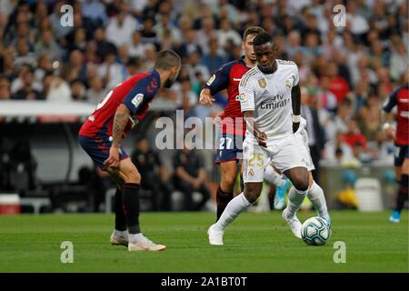 Madrid, Spanien. 25 Sep, 2019. Fußballspiel zwischen Real Madrid vs Getafe CF Der 2019/2020 die Spanische Liga, im Santiago Bernabeu Stadion statt, in Madrid. (Foto: Jose Cuesta/261/Cordon drücken). Credit: CORDON PRESSE/Alamy leben Nachrichten Stockfoto