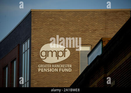 Tameside, GMPF HQ - Greater Manchester Pensionsfonds - Scots Guards Tony Downes Haus, 5 Manchester Road, Droylsden Stockfoto